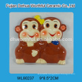 2016 lastest monkey ceramic toothpick holder for tableware